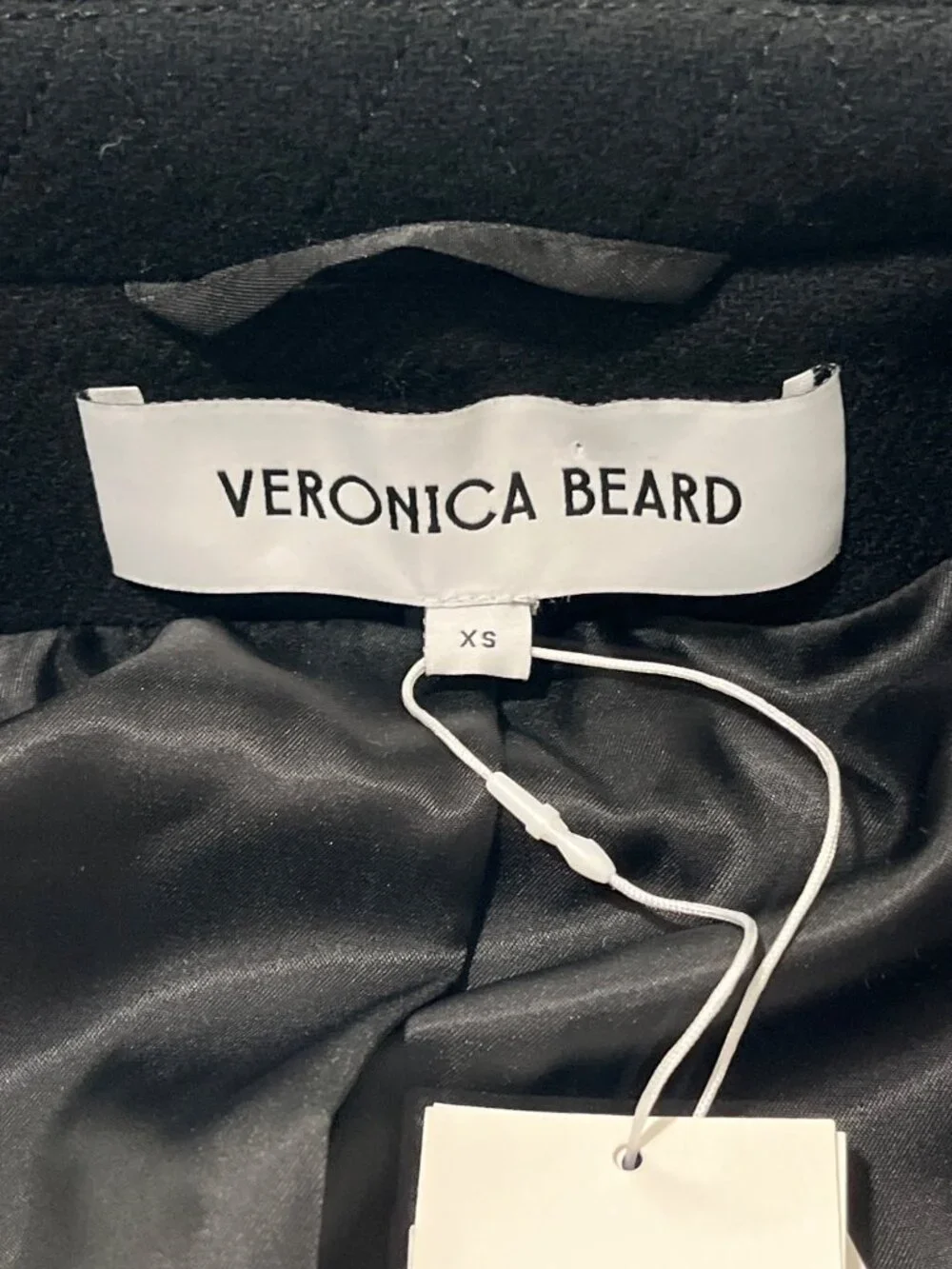 Veronica Beard Women XS Wool Coat Frattini Dickey Double-Breasted Black $998 NEW - Picture 10 of 12